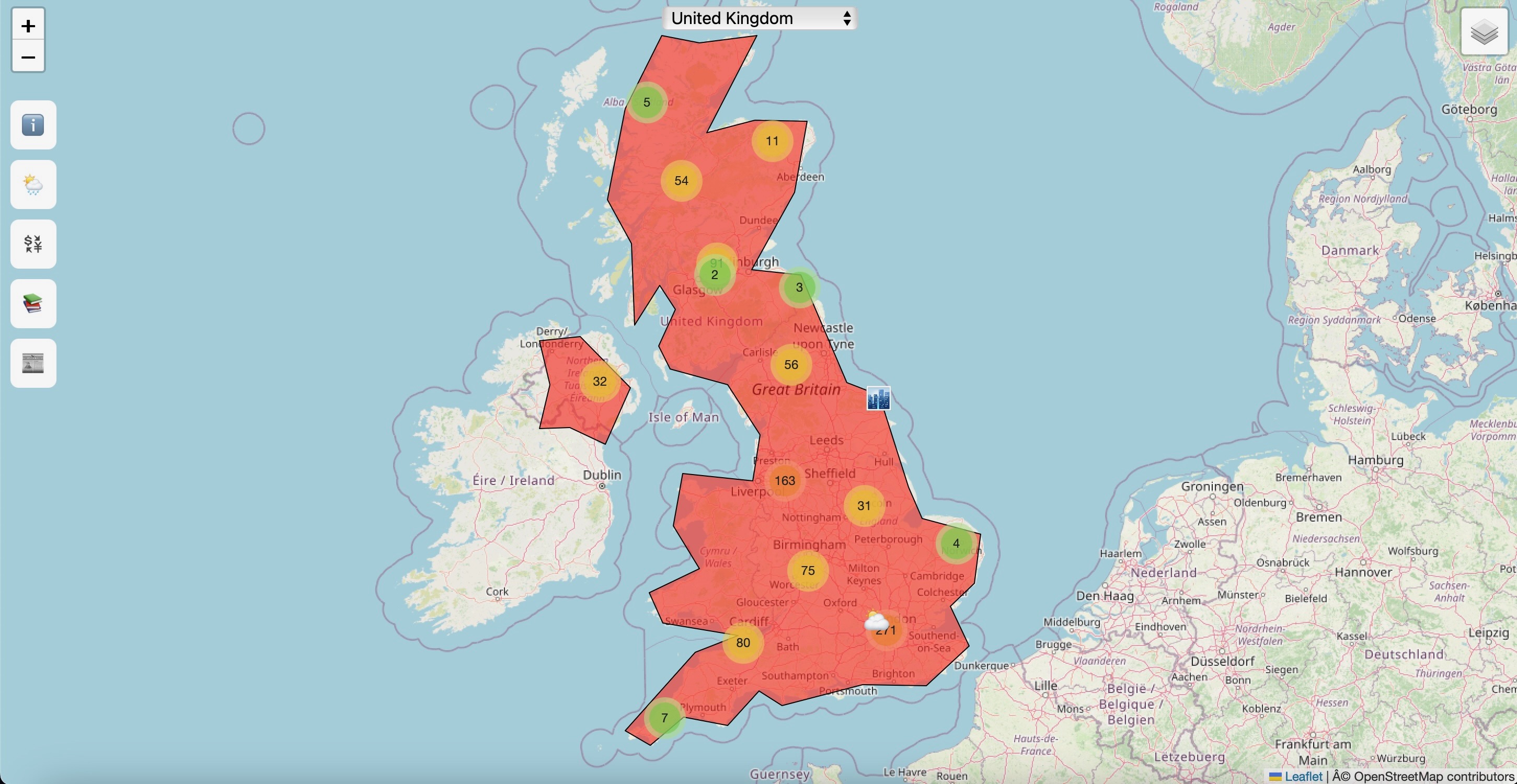 Gazetteer Map Screenshot