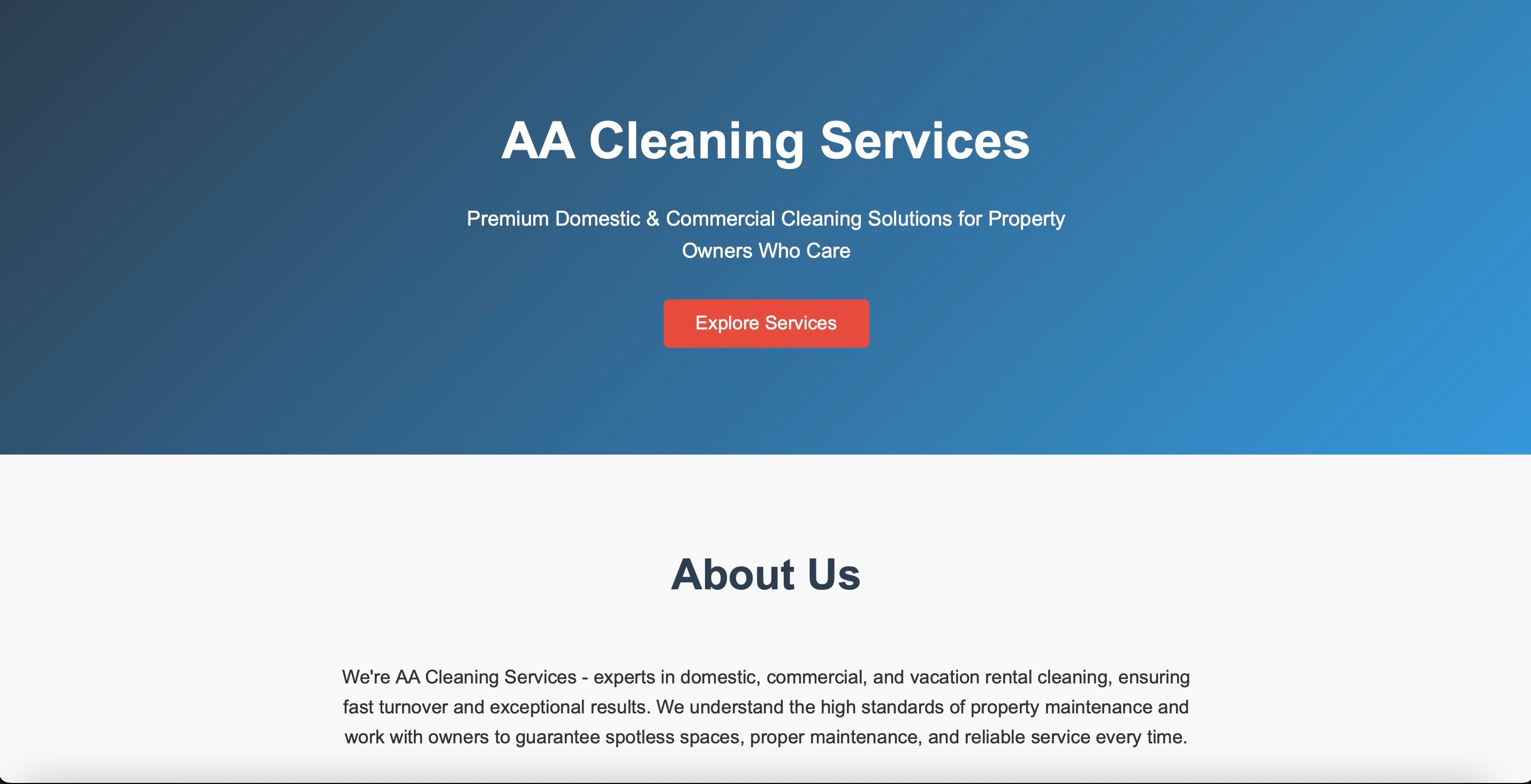 Pal Services Cleaning Website Screenshot
